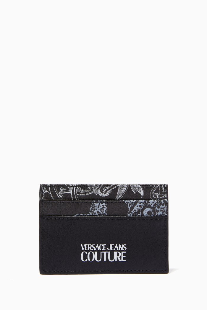 

Cardholder in Logo Baroque Printed Leather, Black
