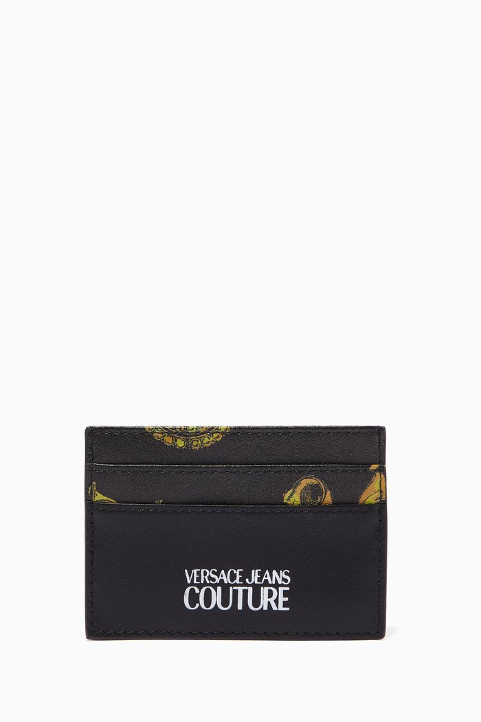 

Cardholder in Logo Baroque Printed Leather, Black