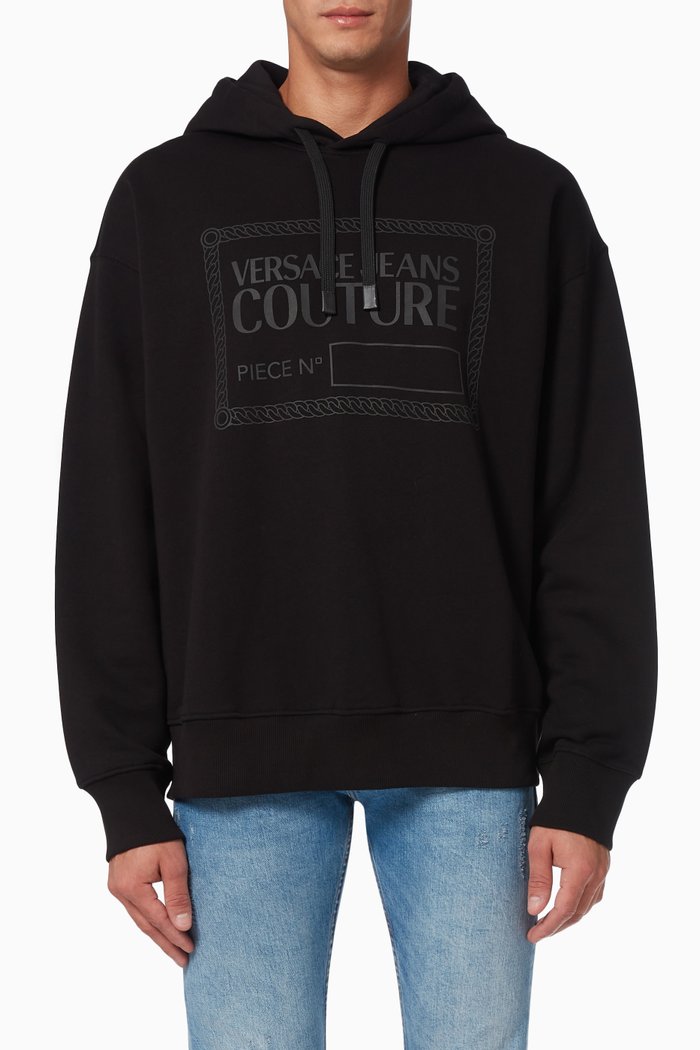 

Piece Number Hoodie in Cotton, Black