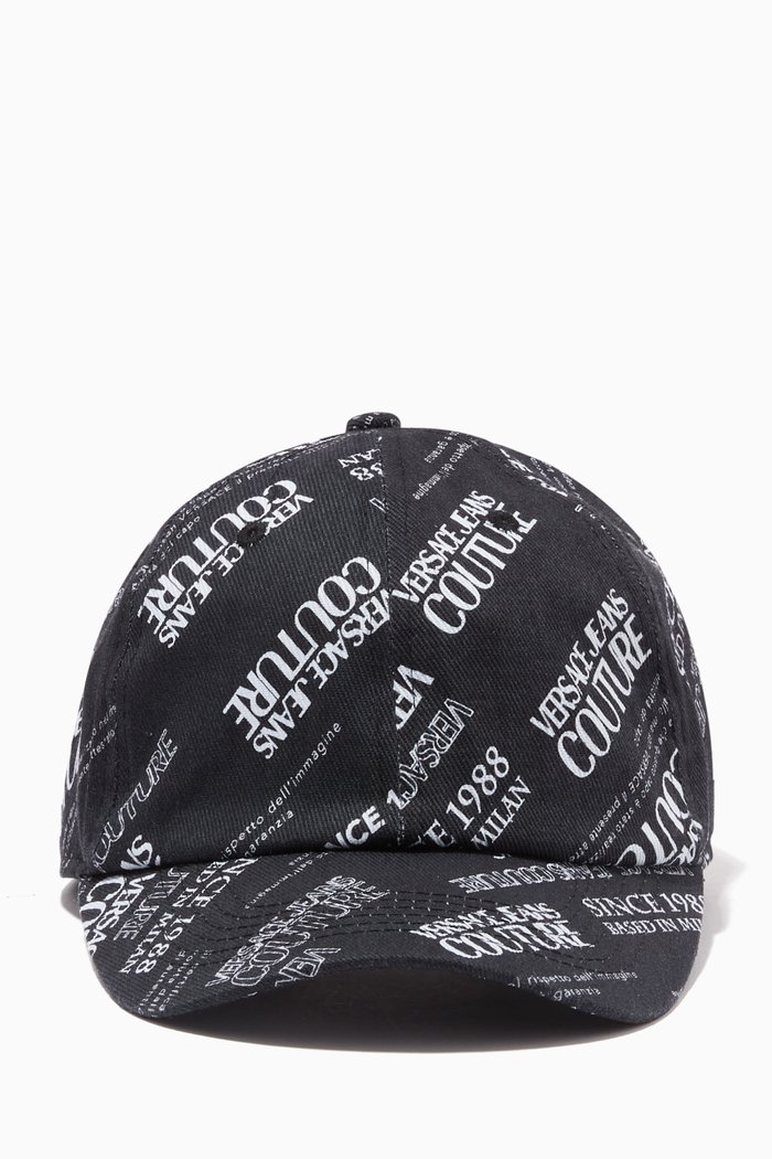 

Logo Print Cap in Cotton, Black