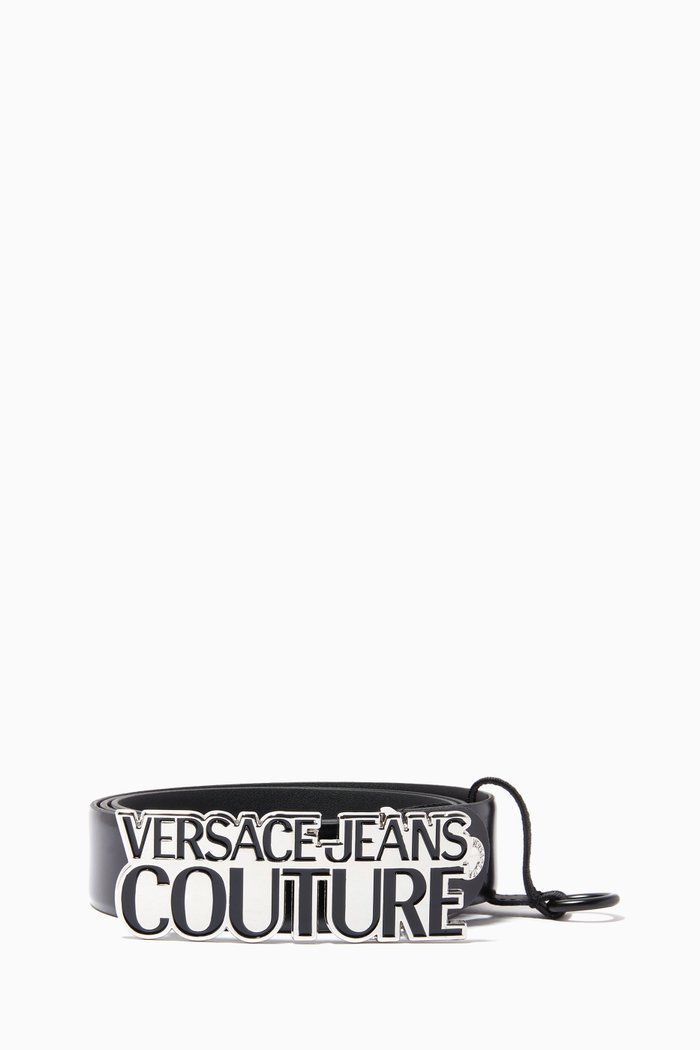 

Logo Belt in Leather, Black