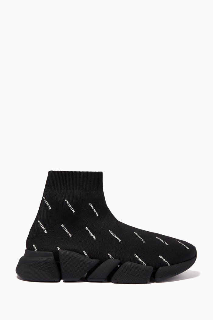 

Speed 2.0 Sneakers in Allover Logo Recycled Knit, Black