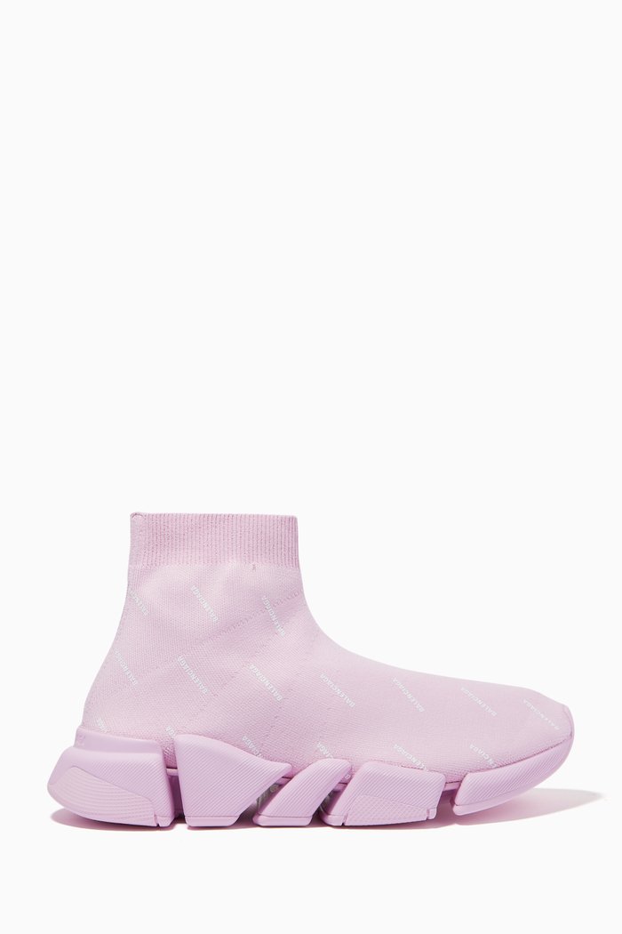 

Speed 2.0 Sneakers in Allover Logo Recycled Knit, Pink