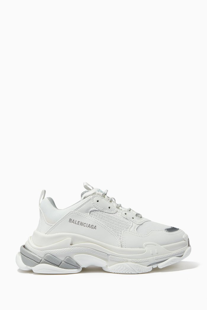 

Triple S Sneakers in Double Foam & Mesh, White