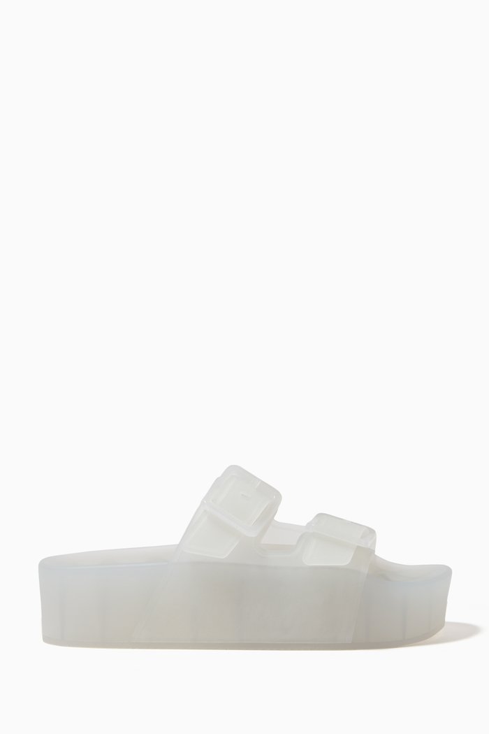 

Mallorca Platform Sandals in Clear Technical Polyurethane, White