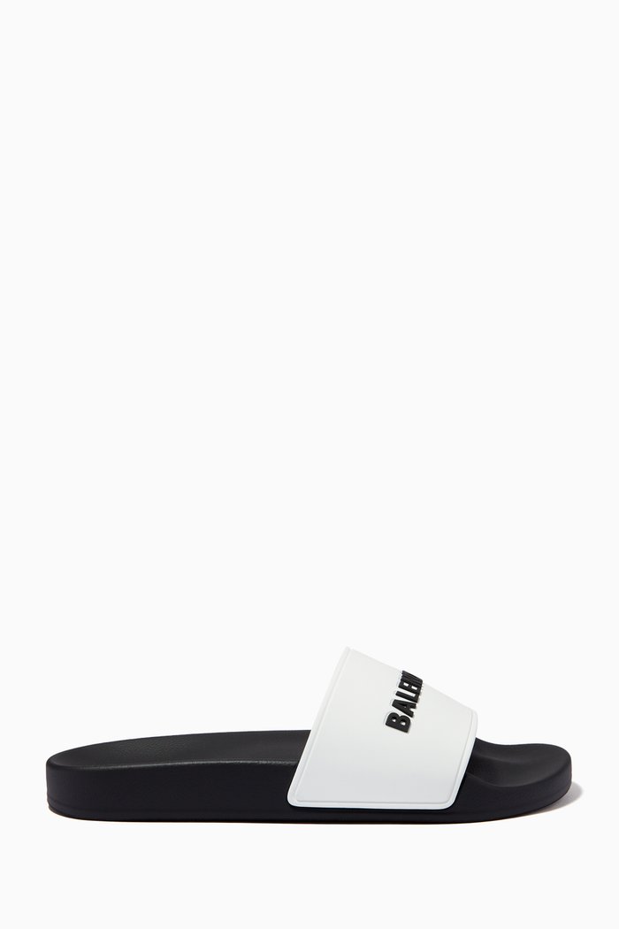 

Logo Pool Slides in Rubber, White