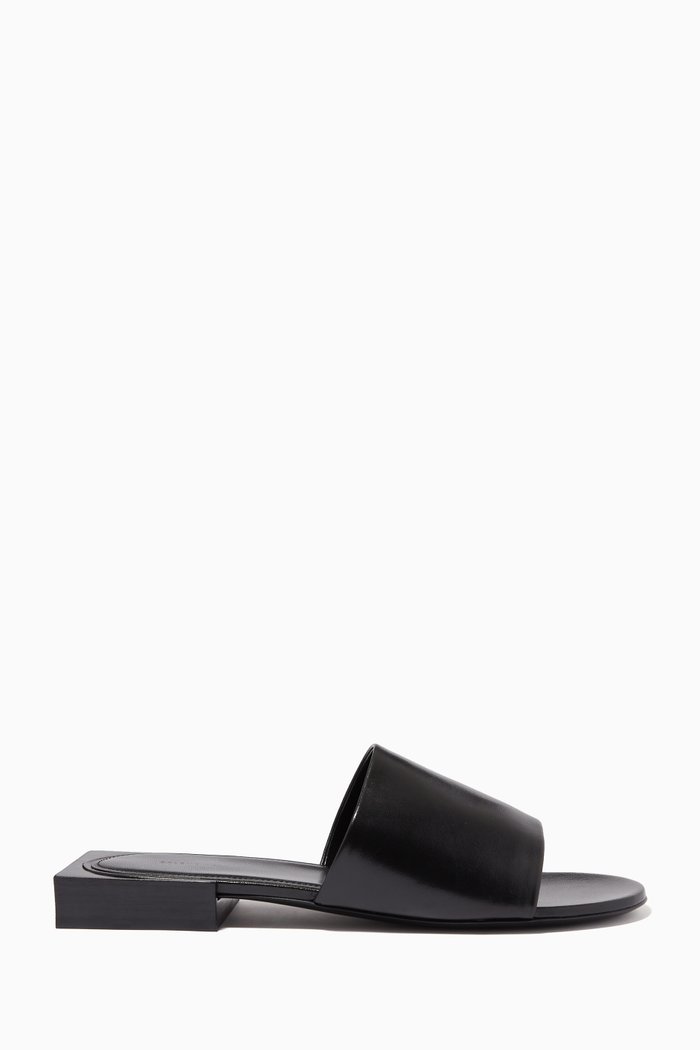 

Box Mules in Shiny Sheepskin, Black