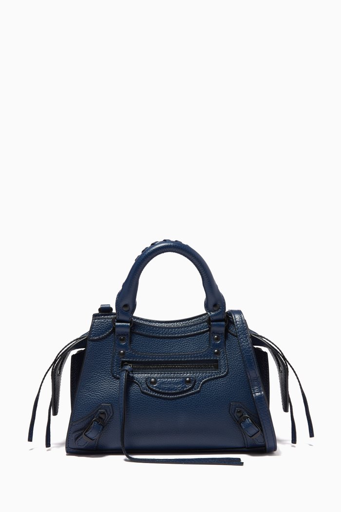

Neo Classic City Mini Tote Bag in Cake Calfskin, Blue