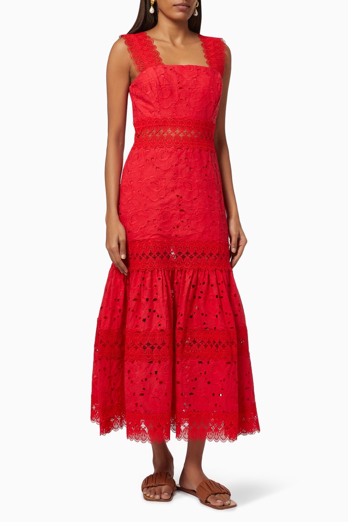 

Sireneuse Dress in Cotton, Red