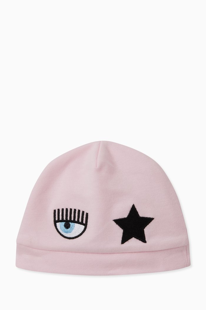 Eyestar Beanie with Rhinestones in Cotton, Pink