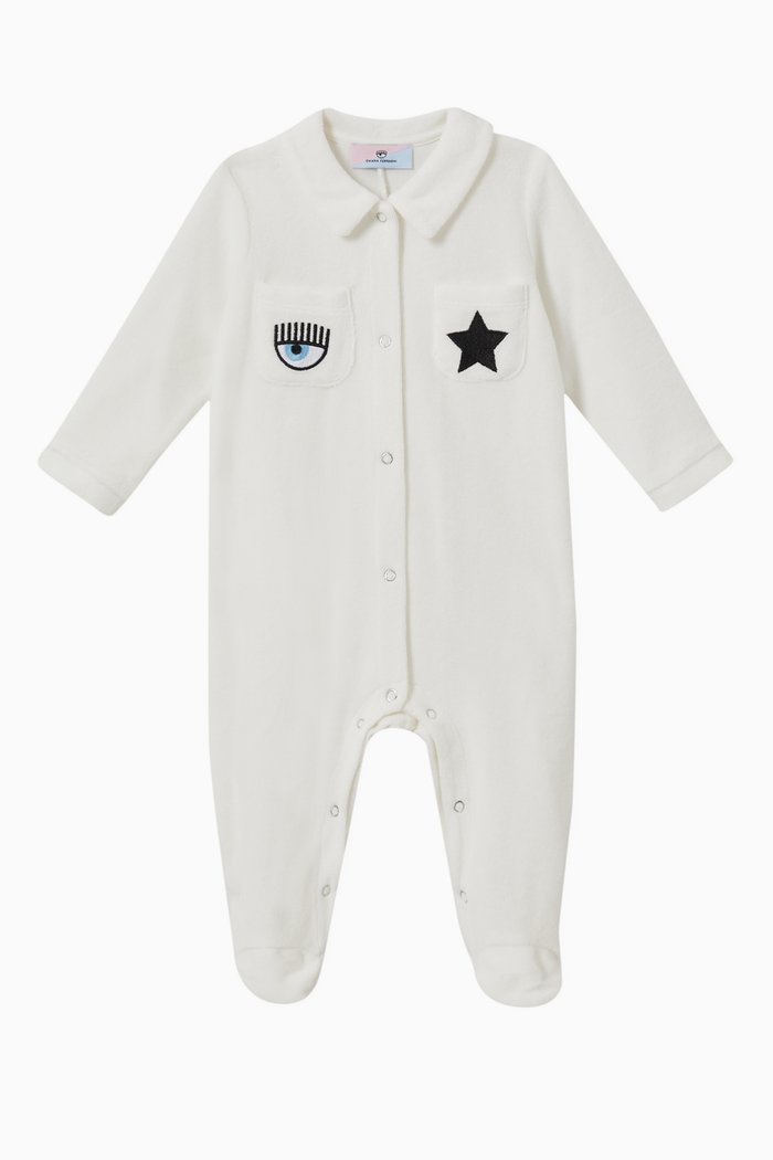 

Eyestar Onesie in Chenille, White