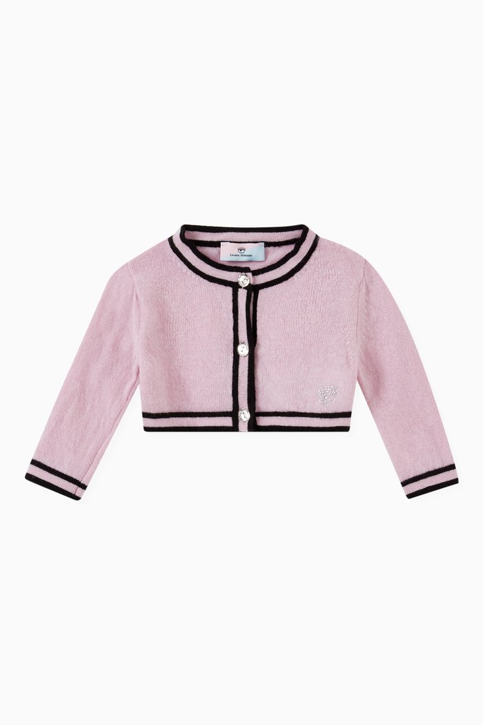 

Two-tone Cardigan in Cotton, Pink