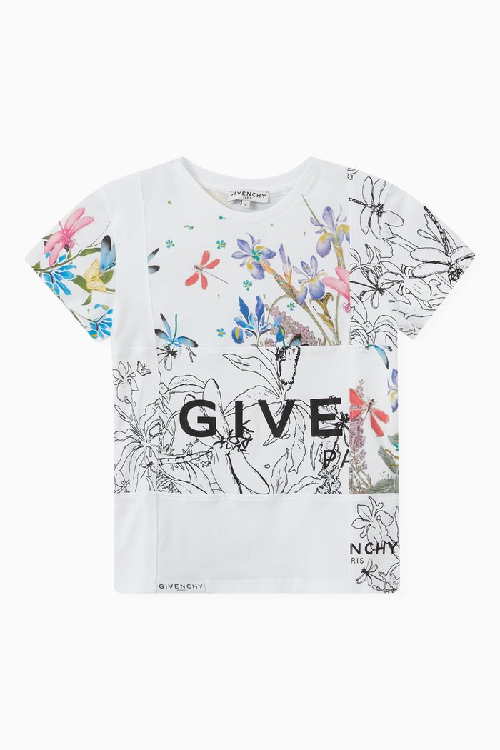 

Floral T-shirt in Cotton Jersey, White