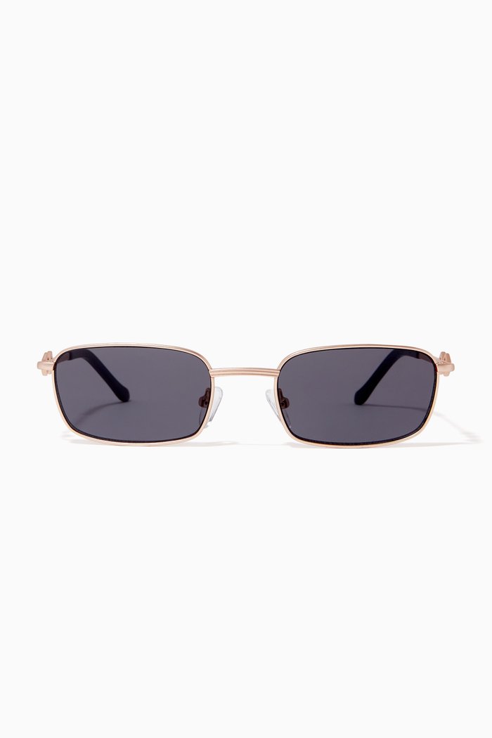 

Ellie Rectangle Sunglasses in Metal, Black