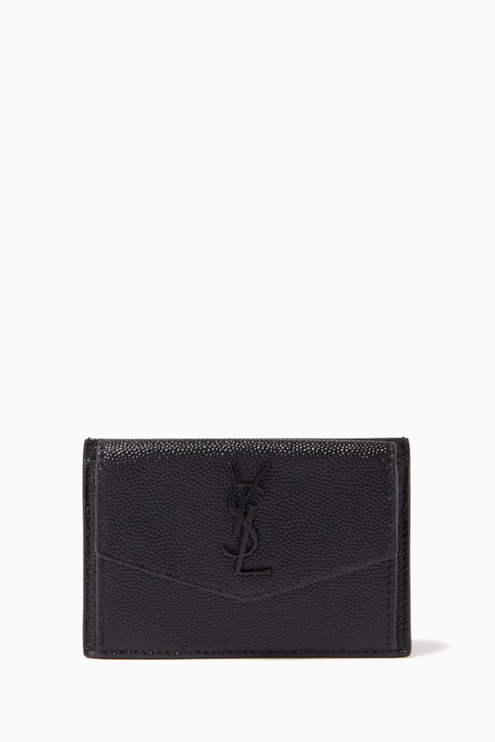 

Uptown Wallet in Grained Leather, Black