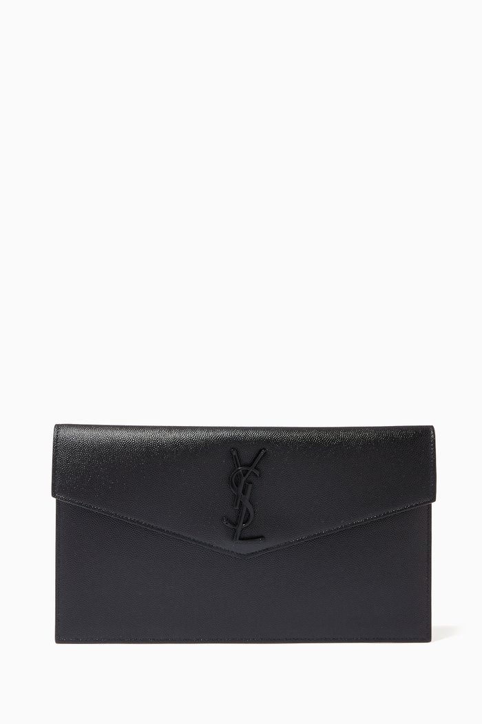 

Uptown Pouch in Grain de Poudre Embossed Leather, Black