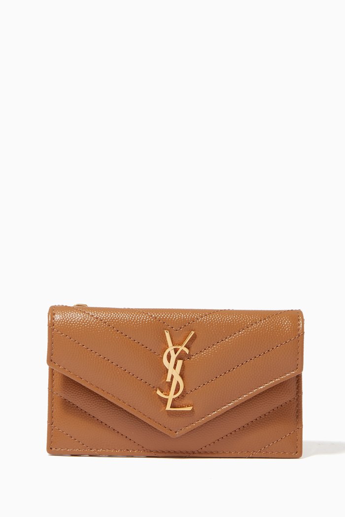 

Cassandre Fragments Card Case in Matelassé Grain de Poudre Leather, Neutral
