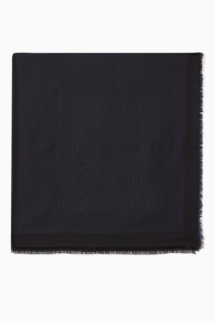 

Large Monogram Square in Wool Jacquard & Silk, Black