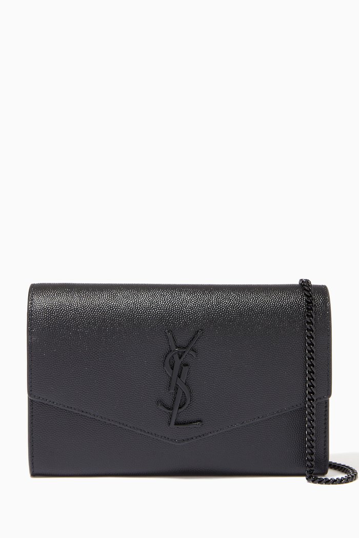 

Uptown Card Case in Grained Leather, Black