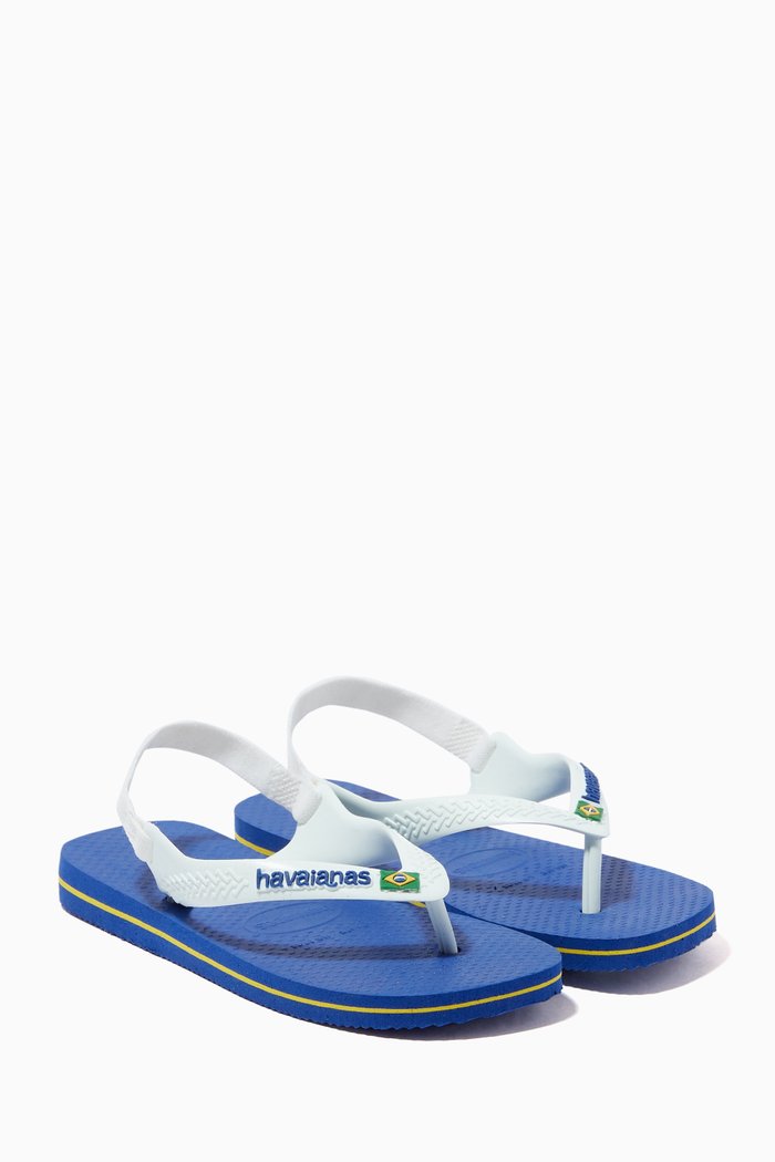 Brasil Logo Flip Flops, Blue
