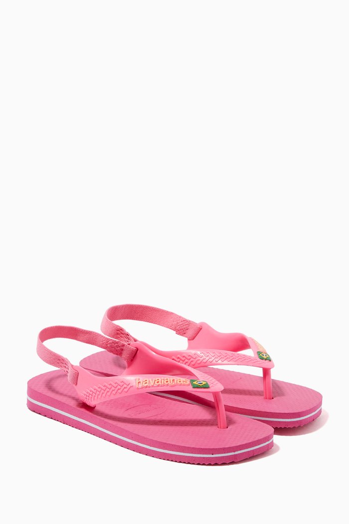 

Brasil Logo Flip Flops, Pink