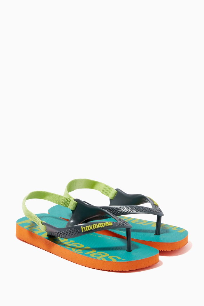 

Logomania Flip Flops, Green