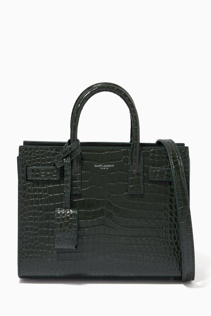 

Nano Classic Sac de Jour in Croc-embossed Shiny Leather, Green