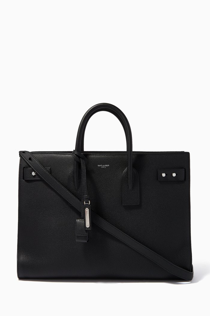 

Large Thin Sac De Jour in Grained Leather, Black