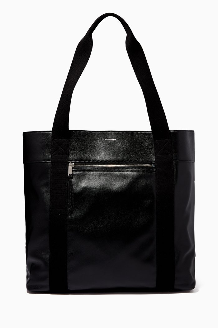 

Medium Daily Cabas in Lambskin & Cotton, Black