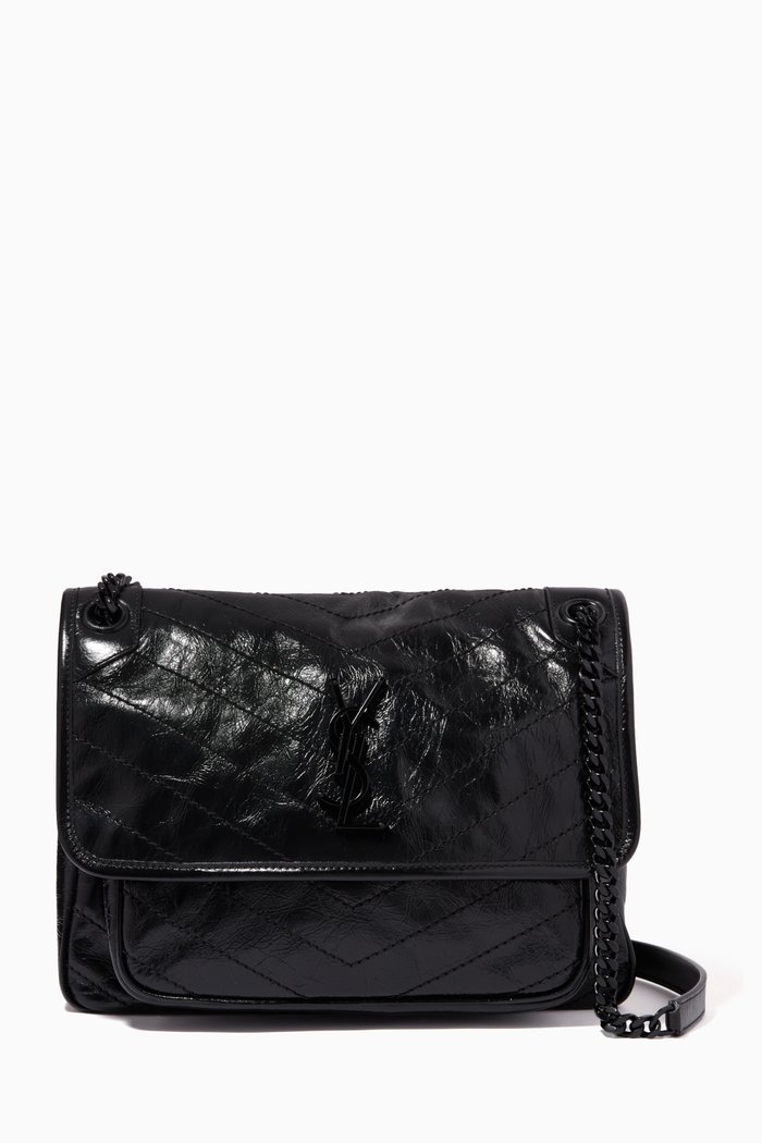

Medium Niki Bag in Crinkled Vintage Leather, Black