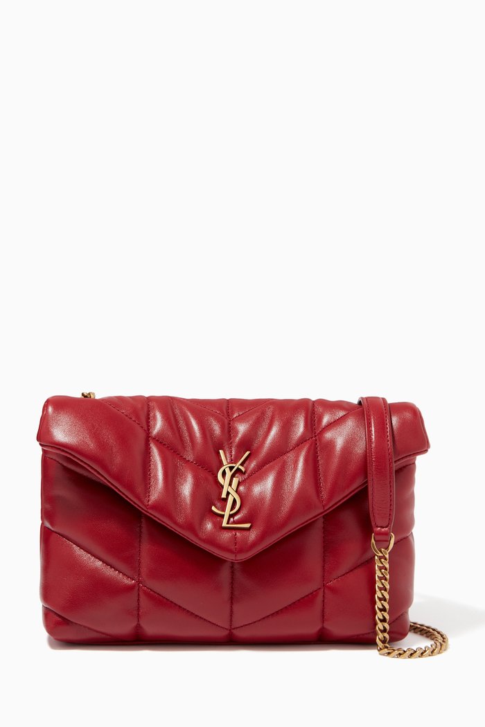 

Toy Puffer Bag in Quilted Lambskin, Burgundy