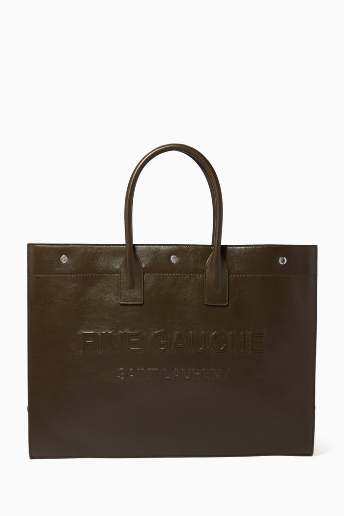 

Large Rive Gauche Tote Bag in Smooth Leather, Green