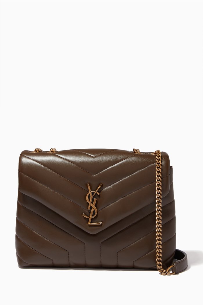 

Small Loulou Bag in "Y" Matelassé Leather, Grey