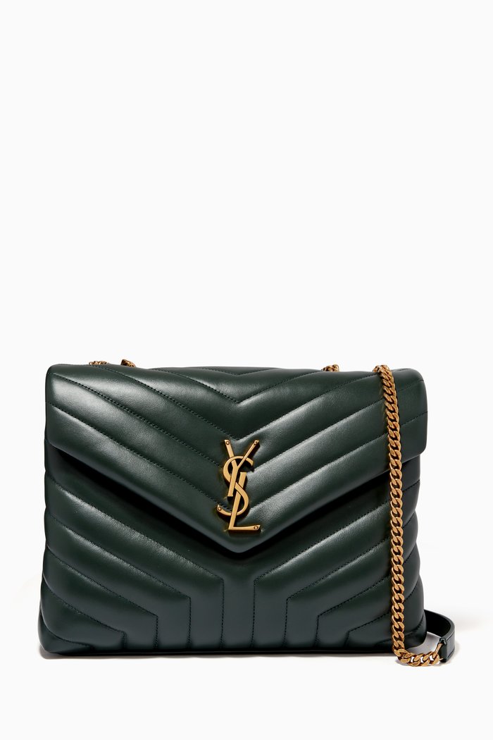 

Medium Loulou Bag in "Y" Matelassé Leather, Green