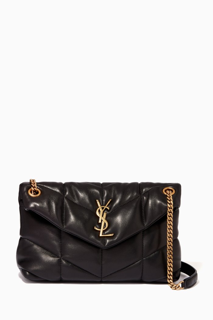 

Small Loulou Puffer Bag in Quilted Lambskin, Black