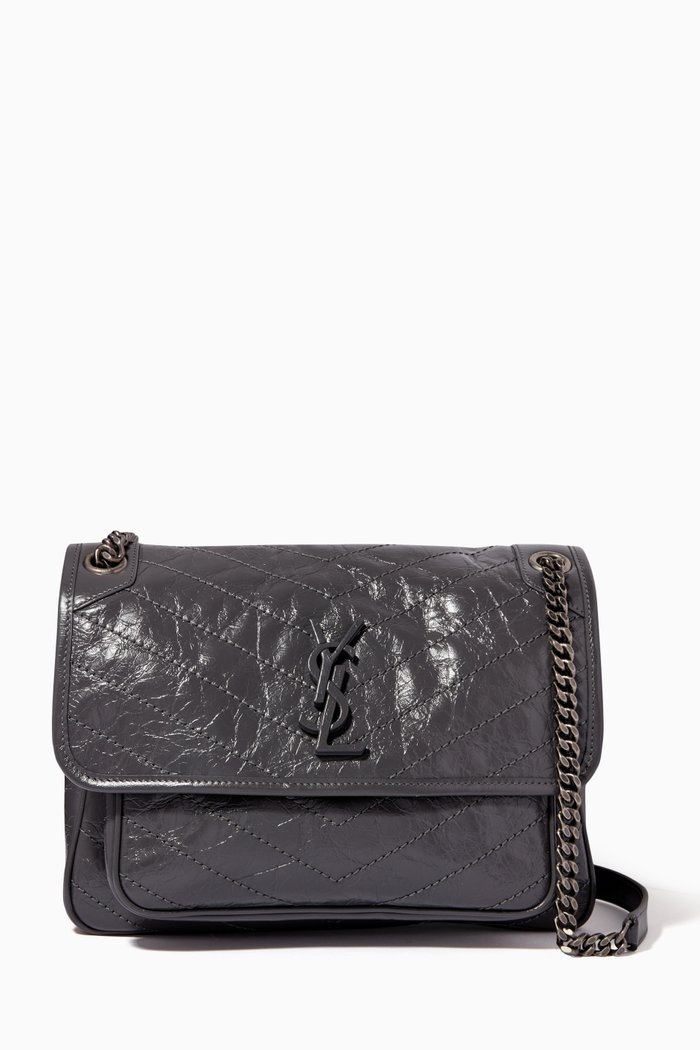 

Medium Niki Bag in Crinkled Vintage Leather, Grey
