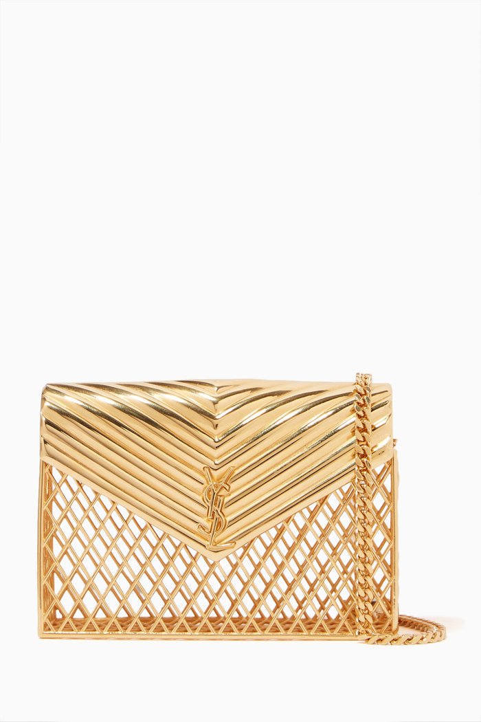 

YSL Chain Mini Bag in Metal, Gold