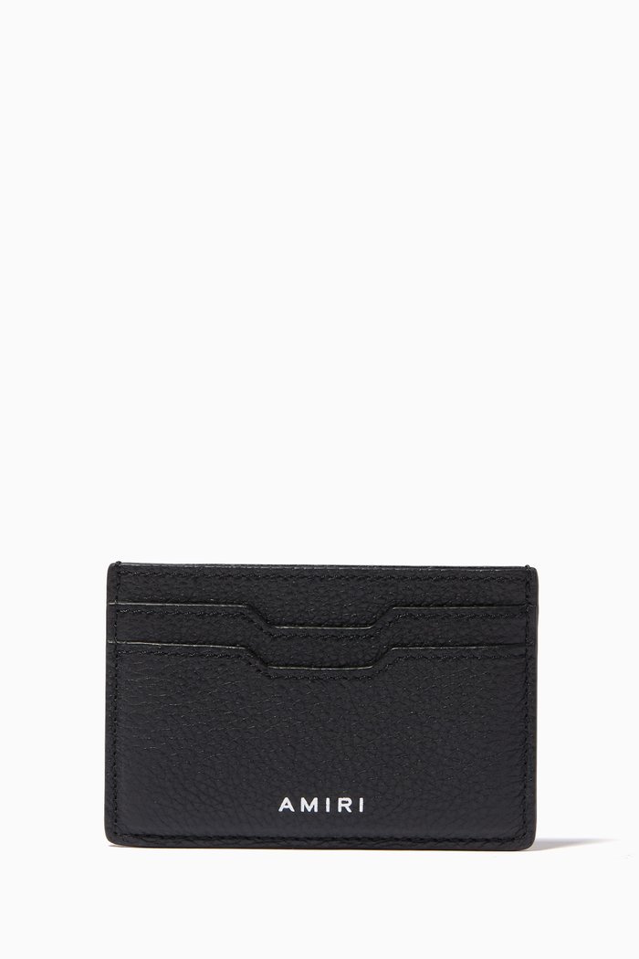 

Iconic Embossed Logo Cardholder in Pebbled Nappa Leather, Black