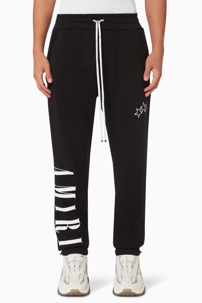 

Vertical Logo Crack Ink Sweatpants in Cotton Terry, Black