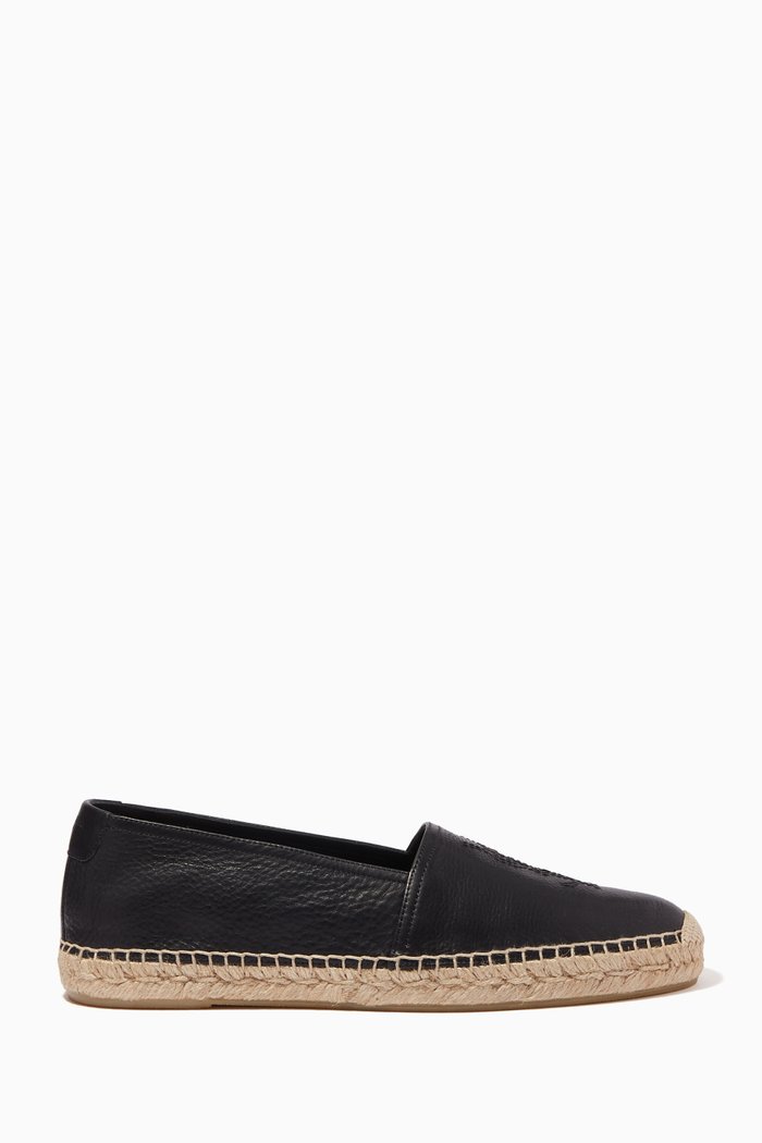 

Monogram Espadrilles in Smooth Leather, Black