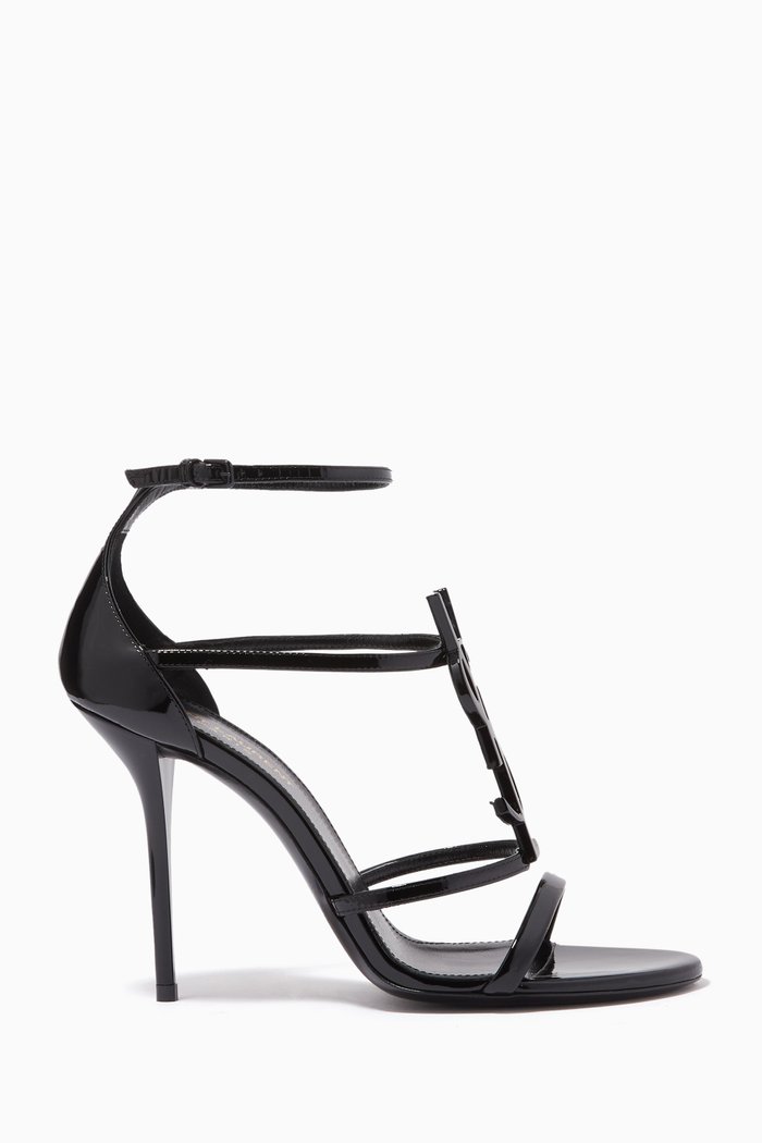 

Cassandra 100 Monogram Sandals in Patent Leather, Black