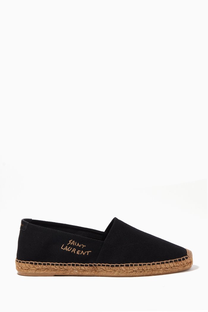 Logo Espadrilles in Canvas, Black