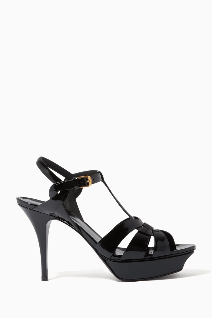 

Tribute 105 Platform Sandals in Patent Leather, Black