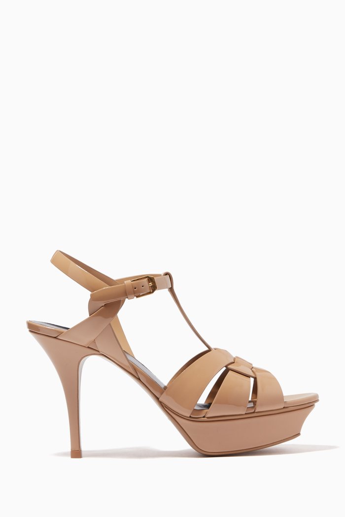 

Tribute 105 Platform Sandals in Patent Leather, Brown
