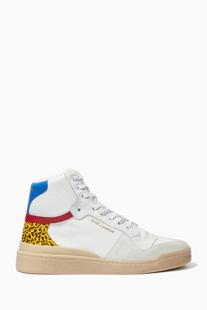 

SL24 Mid-Top Sneakers In Canvas, Leather & Suede, Multicolour