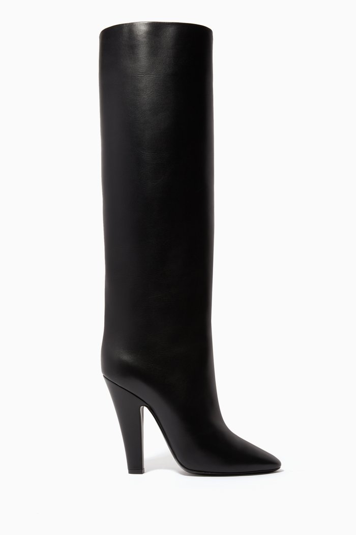 

68 110 Tube Boots in Smooth Leather, Black