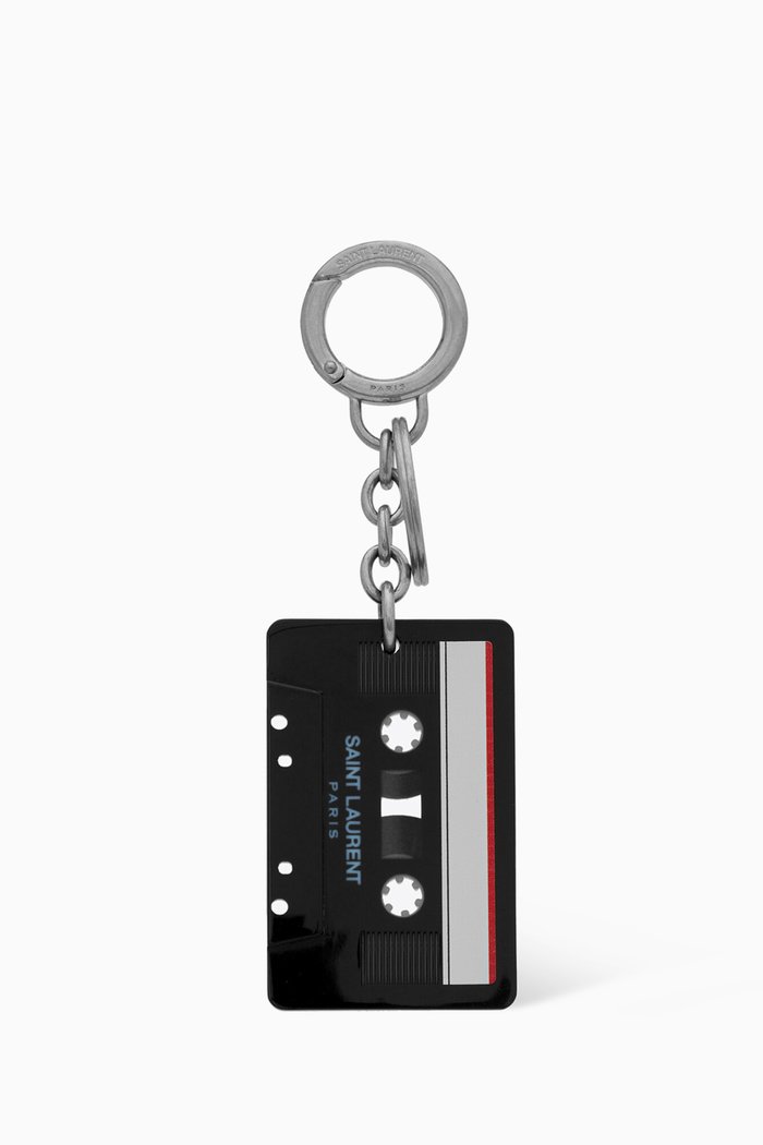 

SAINT LAURENT Cassette Tape Keyring, Black