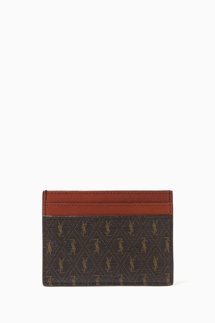 Le Monogramme Card Holder in SAINT LAURENT Monogram Canvas, Brown
