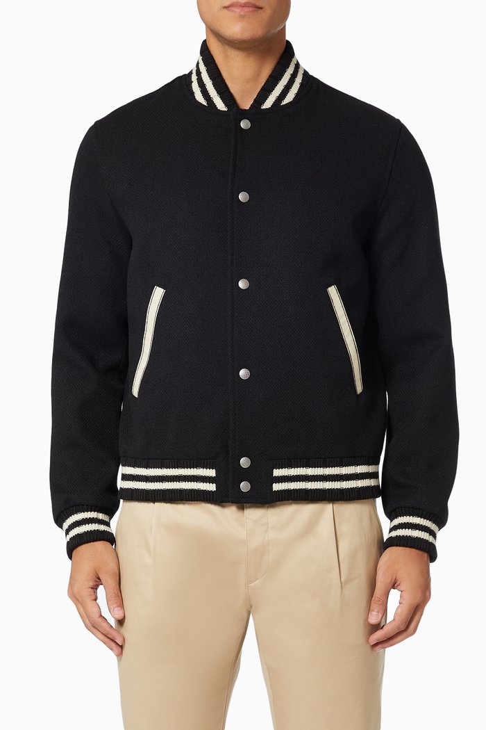 

"SAINT LAURENT" 50s Teddy Jacket in Wool, Black