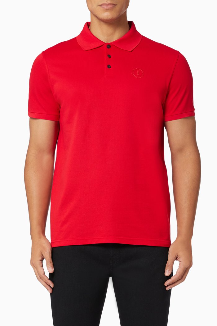 

Monogram Polo Shirt in Cotton Piqué, Red